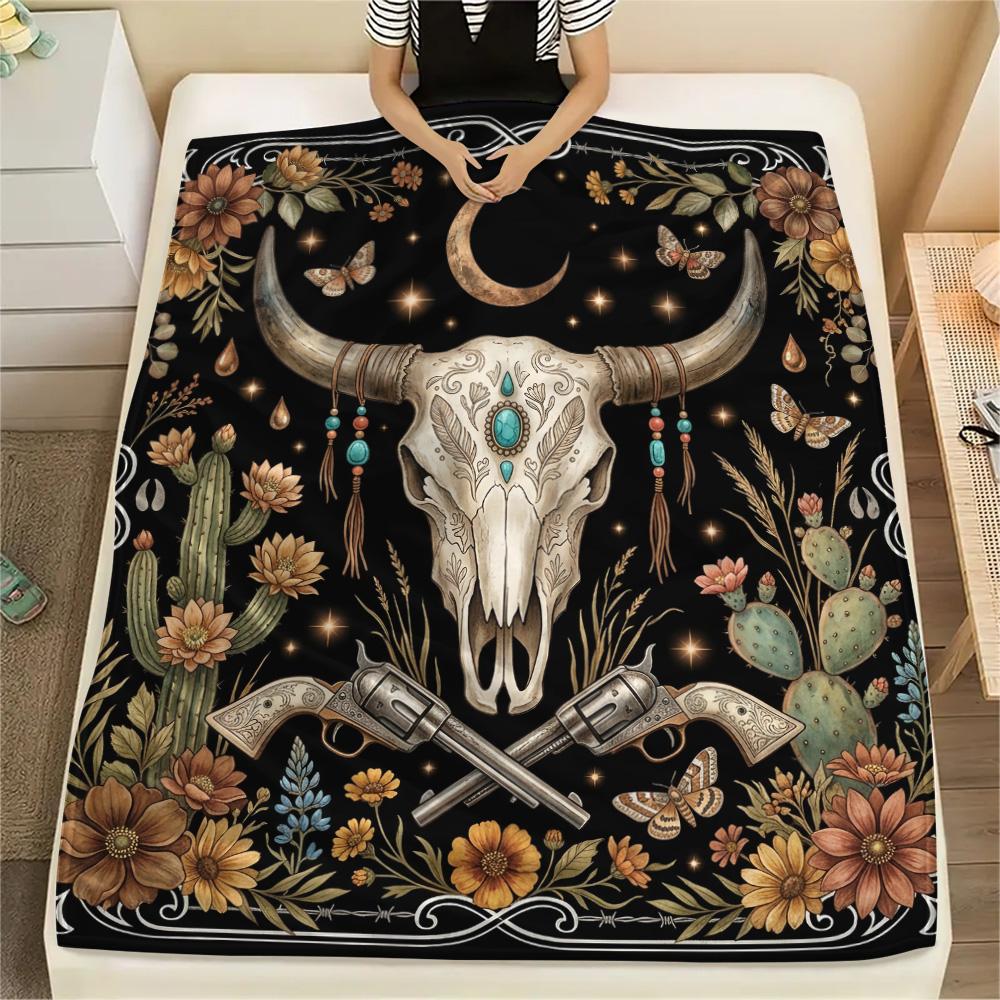 1Pc Bear Eagle Print Flannel Blanket High Quality Warm Comfortable Cover for All Seasons Perfect for Gifts Home Decor