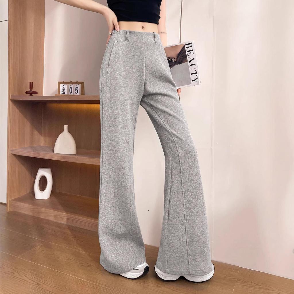 Petite Low-Rise Micro-Flare Wide-Leg Casual Sweatpants - Slimming, High-End 2026 Spring Collection