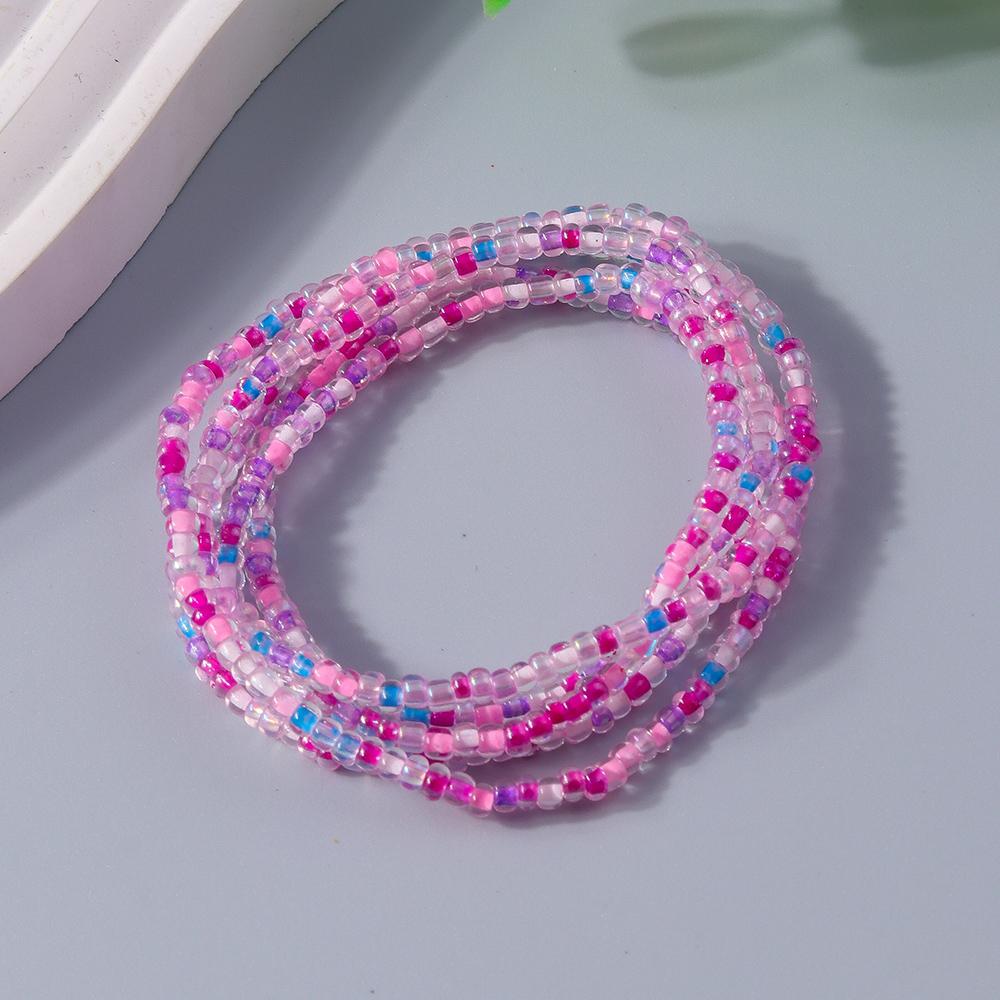Fashion Bohemian Colorful Beads Bracelet Multi-layer Handmade Beaded Bracelets Women Girls Party Holiday Jewelry Gifts
