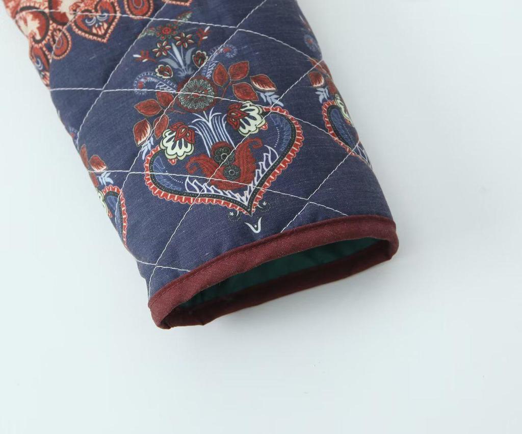 Vintage Print Women's Cotton Jacket 2025 - New Autumn/Winter Casual Loose Coat