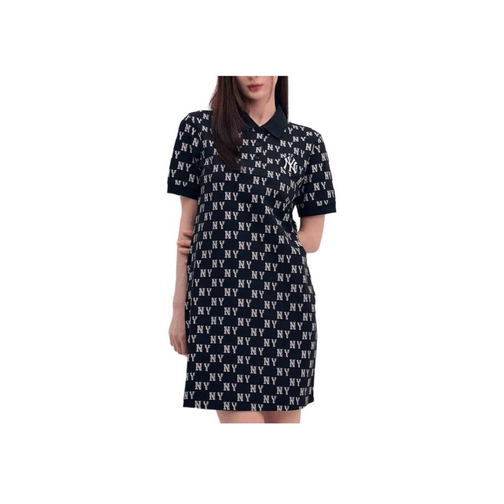 New MLB New York Yankees Short Sleeved Dress Women's Black 3FOPM0353-50BKS