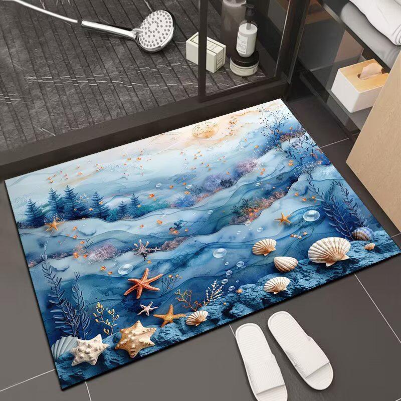 Nordic 3D Visual Stone Diatom Mud-Resistant Easy Clean Entrance Doormat
