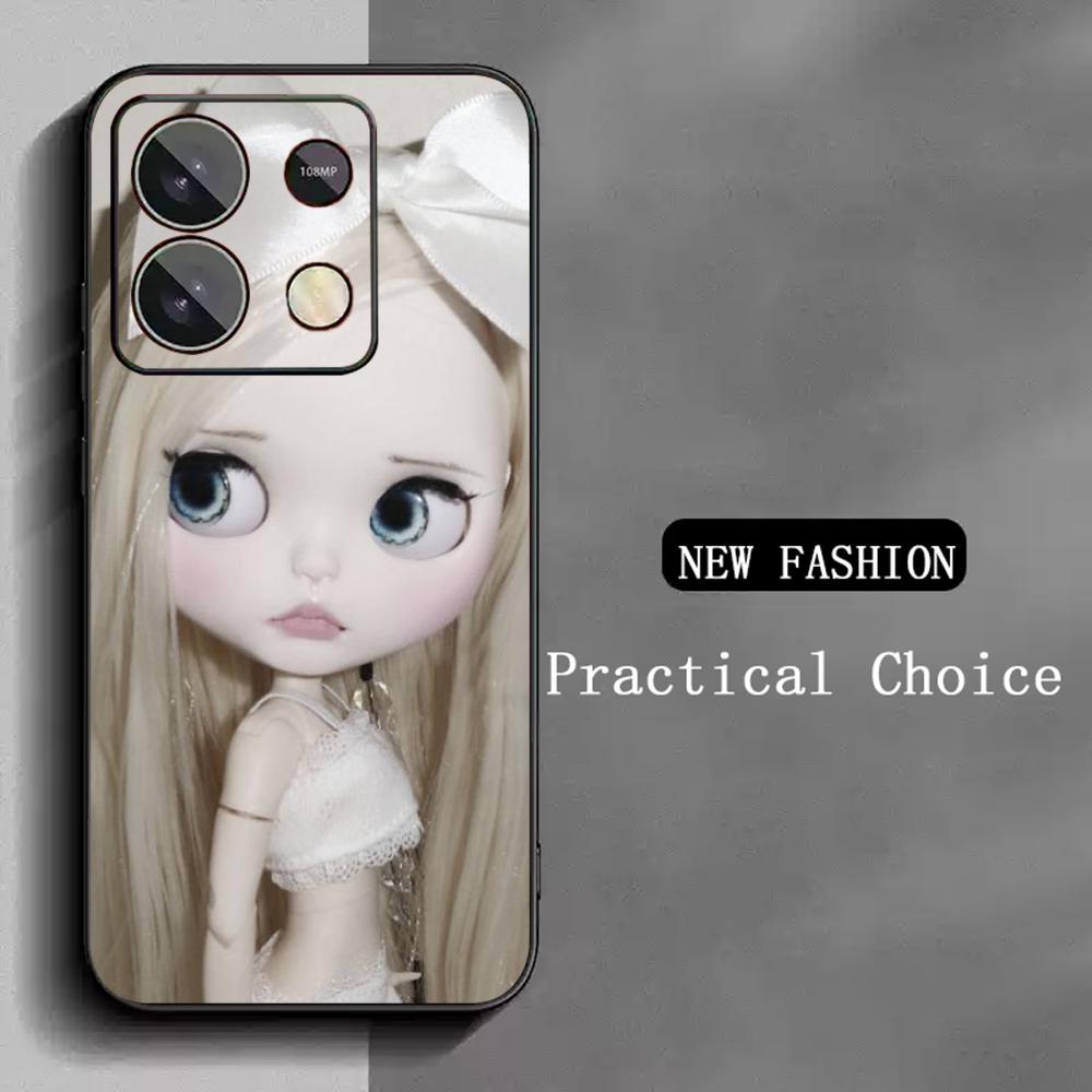 Blythe Cute doll fashion pattern design Phone Case For Redmi Note 14 13 12 11 Pro Plus S 5G 14C A3 Soft Black Phone Cover