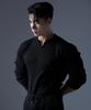 CARMID V-Neck Placket Knit Long Sleeve T-Shirt