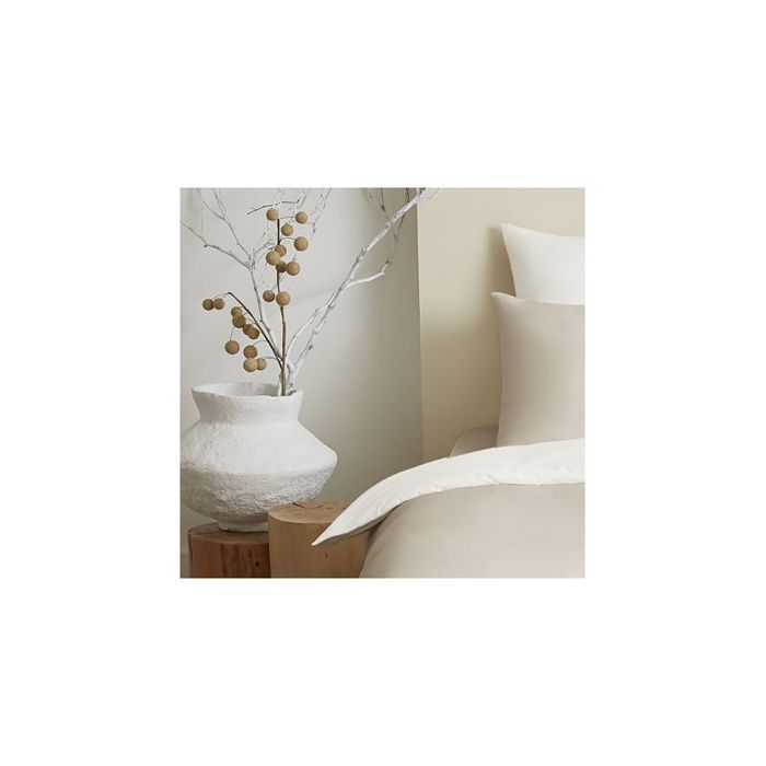 Pack complet 4 pièces Lin/Blanc réversible housse de couette pour lit 90 x 190 cm