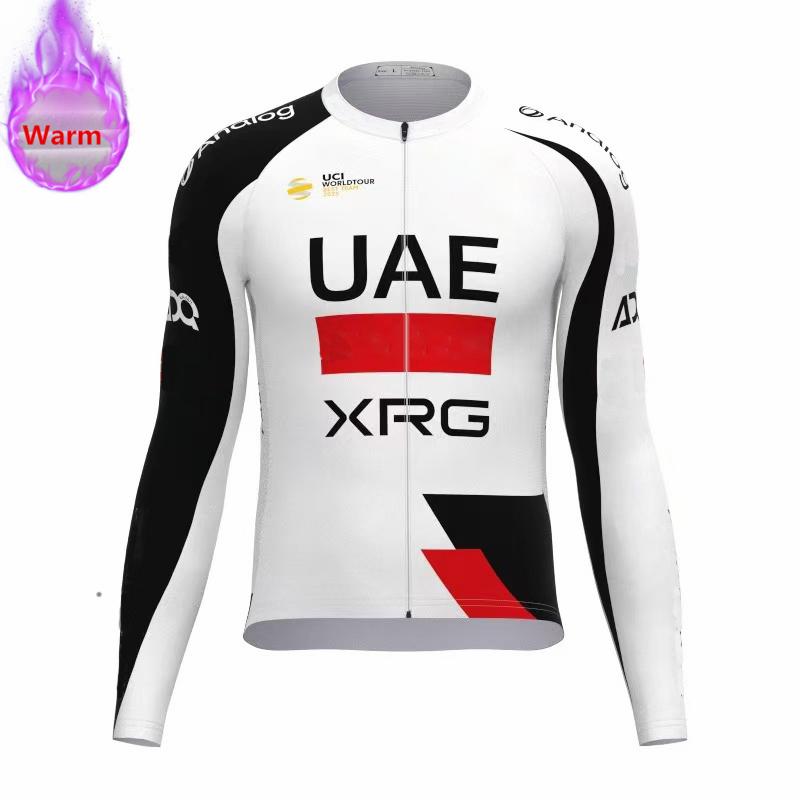 2026 UAE Team Winterfleece Langarm 2026 Winter Samt Warm Radsportbekleidung Anzug Set Fahrradkleidung Tragen Ropa Ciclismo Rennrad Trikot Anzug