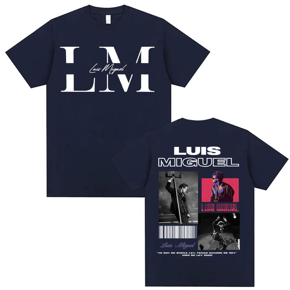 Rapper Luis Miguel Album Tour Graphic T-shirt for Men Harajuku Hip-hop Super Large Summer Print 100% Pure Cotton T-shirt