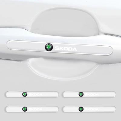 4 Piezas Protector de Manija de Puerta de Coche Pegatina Estilo Automóvil Para Octavia Superb Rapid Kodiaq Karoq Fabia Kamiq Roomster Citigo