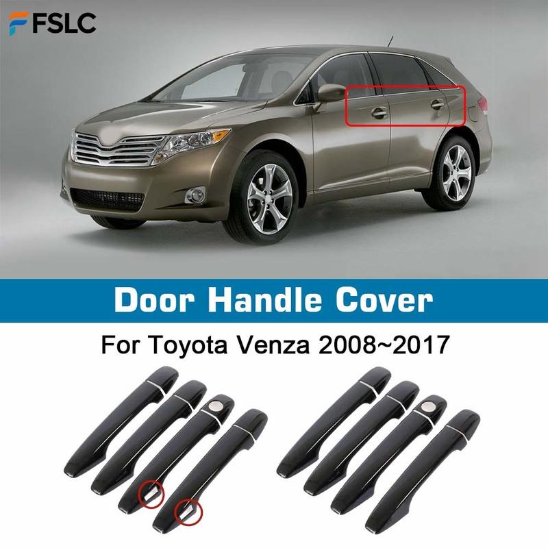 Decoration Car Door Handle Cover For Toyota Venza 2008~2017 AV10 Glossy Black Pad Sticker Overlay Styling Accessories