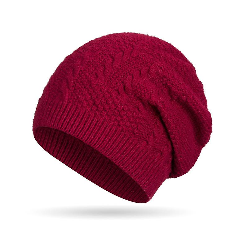 Autumn Winter Women Men Twist Knitted Cap Outdoor Pullover Cap