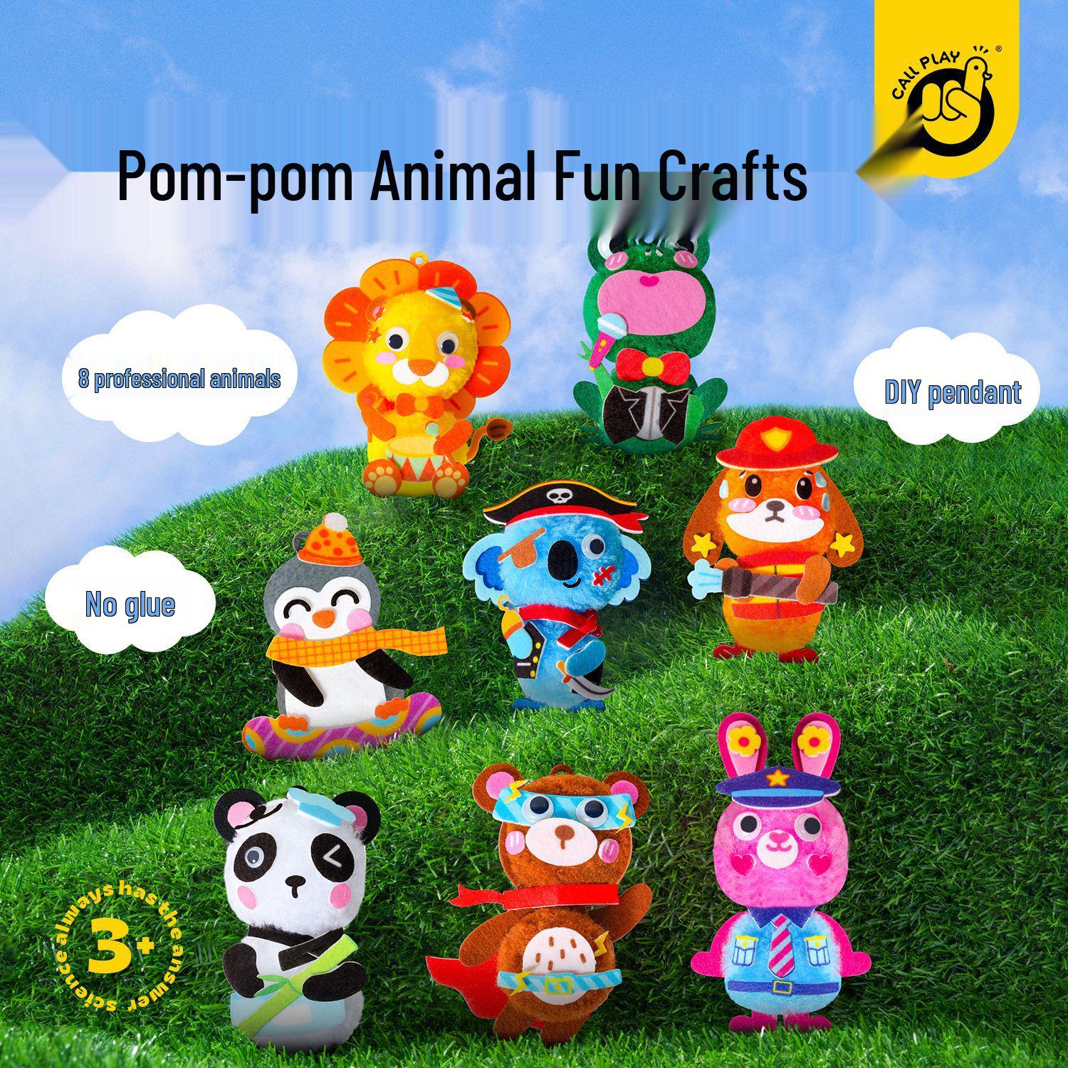 KedaYa DIY Pom-pom Animal Ornament Toy for Kids 3+ CP340