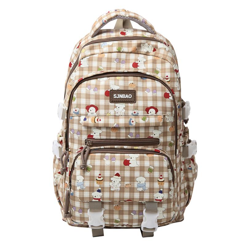 Large Capacity Backpack Cartoon Print Student Schoolbag