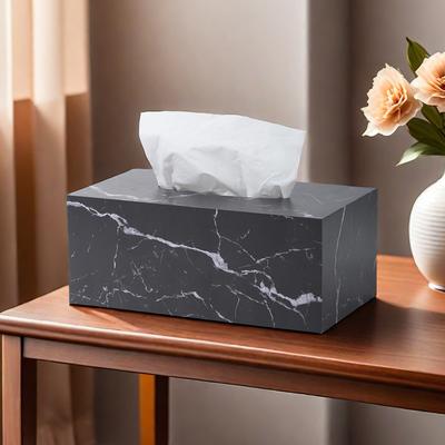 New Acrylic Marble Tissue Box Holder Tissue Dispenser Napkin Holder Home Decor Office Desktop Tissue Storage Box Organizer
