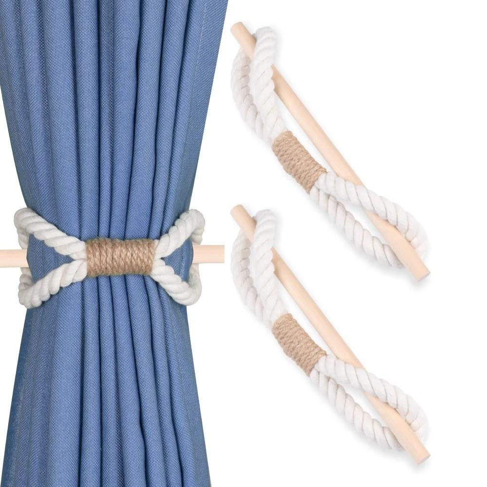 Handmade Curtain Tiebacks Solid Wood Sticks Curtain Buckle Curtain Binding Rope  Living Room