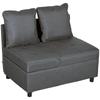 Divano letto a 1 posto con schienale regolabile Poltrona letto singola con cuscini per camera da letto appartamento Grigio