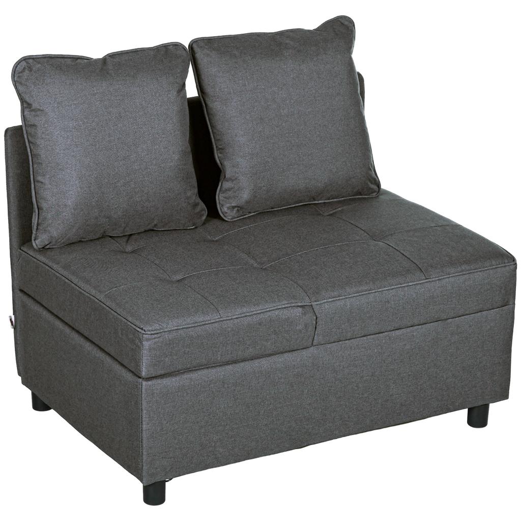 Divano letto a 1 posto con schienale regolabile Poltrona letto singola con cuscini per camera da letto appartamento Grigio