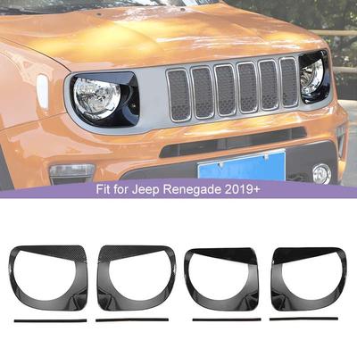 Bil ABS Strålkastarljus Lampa Skydd Dekorativ Kåpa För Jeep Renegade 2019 Upp Biltillbehör för Exteriör
