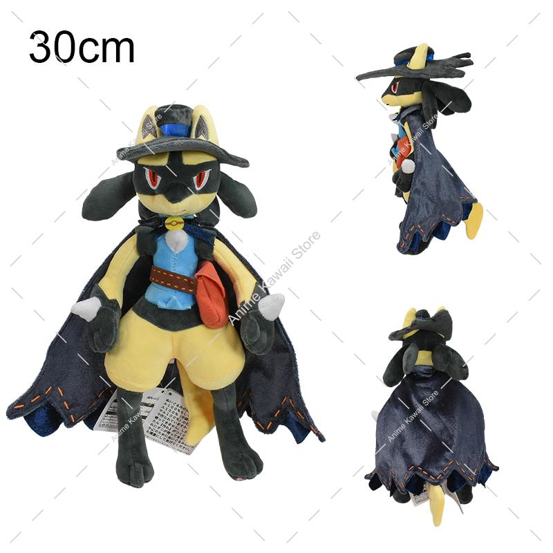 16-31cm Standing Lucario Shiny Plush Doll Cute Mega Riolu Animal Stuffed Quality Peluche Toy Children Halloween Gifts