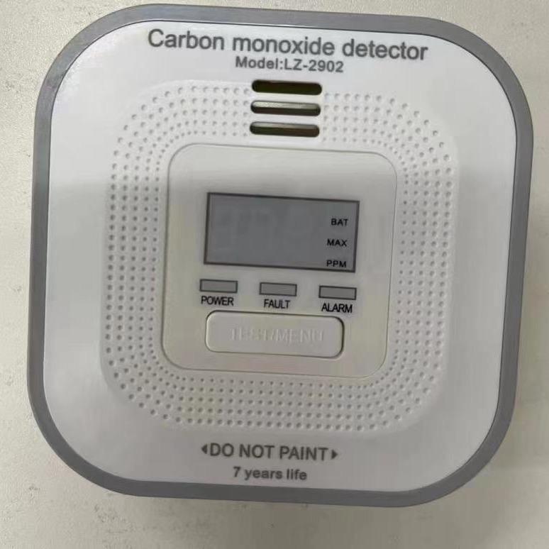 Carbon monoxide detector, high-precision domestic carbon monoxide alarm, wall-mounted, with digital display and loud alarm