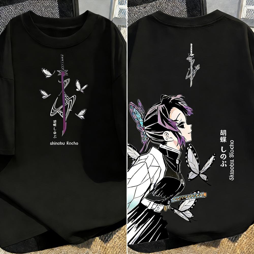 Plus Size Demon Slayer Anime Printed Unisex and Women Tshirt Summer Casual Parent Child Top Fashion Cotton Street Harajuku Y2K