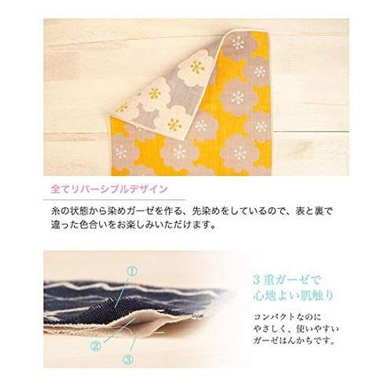 Pocchi Imabari Towel Handkerchief Compact Thin 3-Layer Gauze Petit Gift 2525cm (Cat)