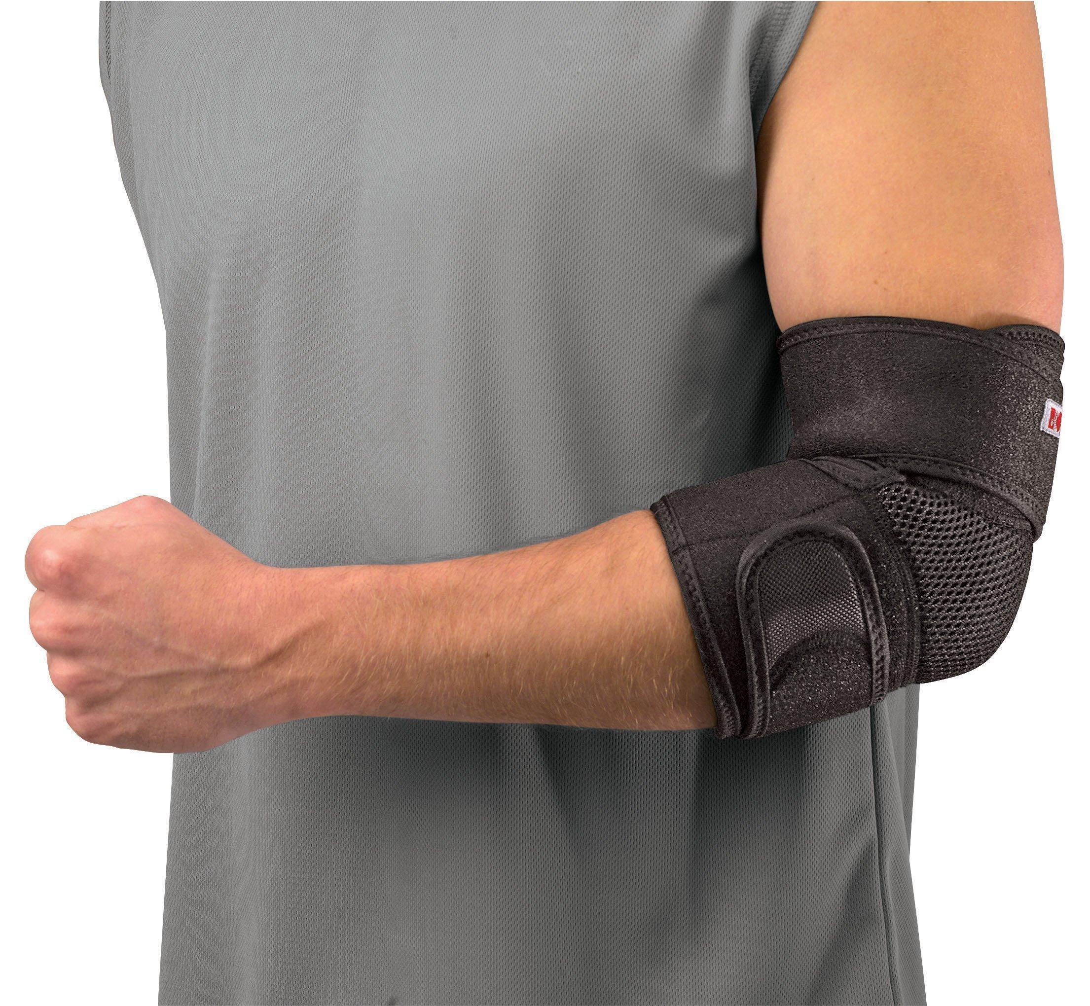 

Japanese Mueller Adjustable Elbow Free Size Circumference For both left and right 53057 Elbow Supporter [Official Product] Support, (Elbow 17-35cm), чёрный