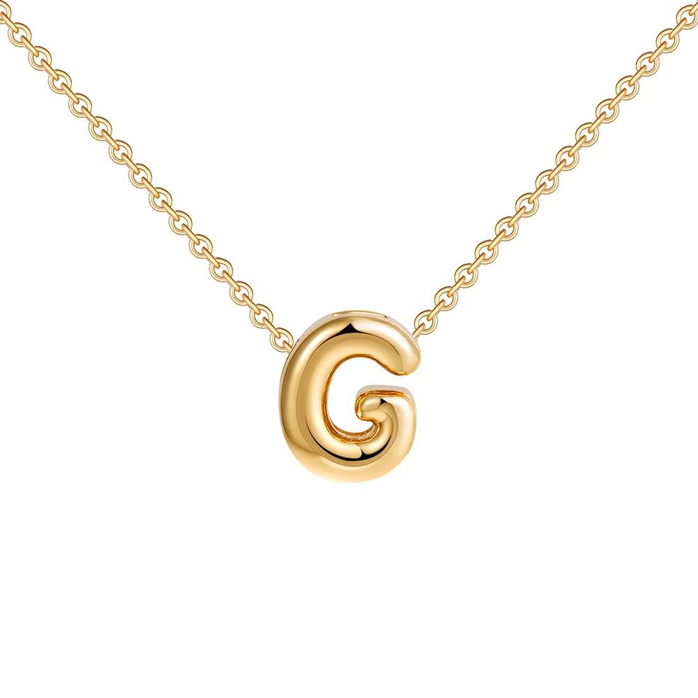 2pcs Fashion 26 Bubble Letter Necklace Gold Necklace