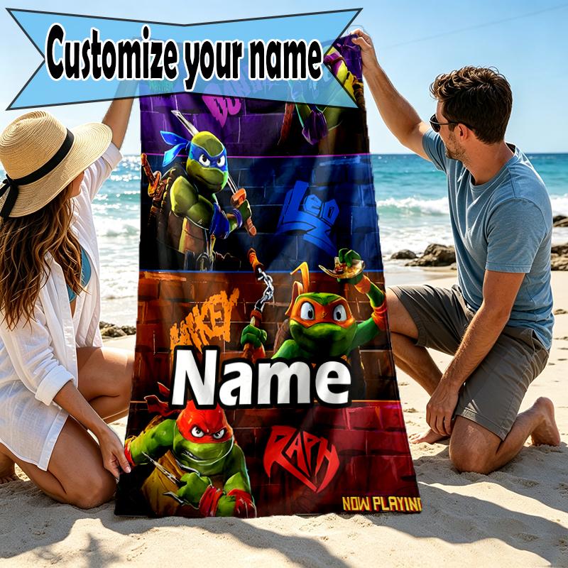 Custom Name Personalized Gamer Print Beach Towel, for Trip Camping Beach Party Home Decor, Birthday Gift for Family & Friends