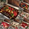 Christmas Tree Santa Elk Doormat Festive Entry Mat Anti Slip Bathroom Carpet for Holiday Home Decor