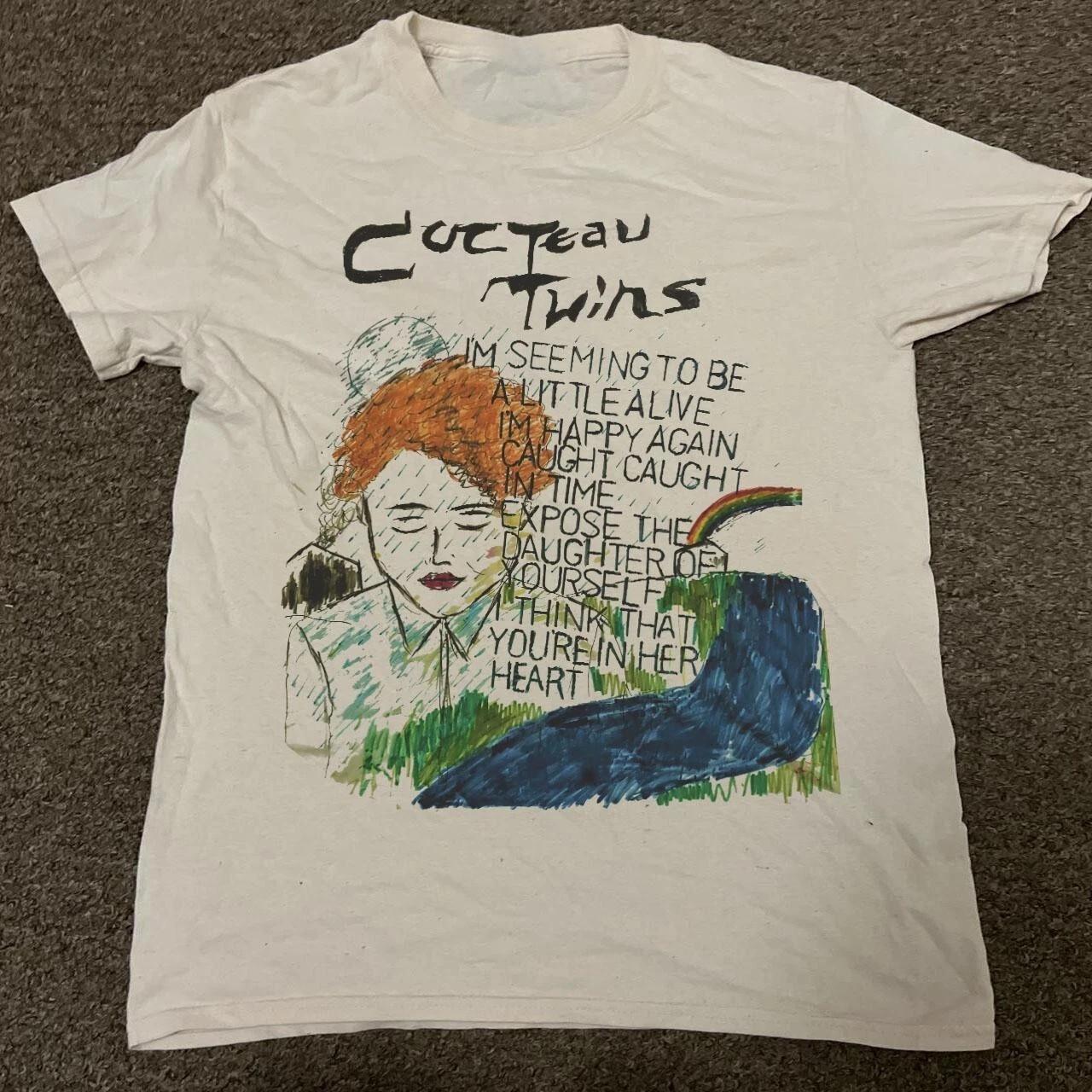 Retro Cocteau Twins rock short sleeve white color classic shirt SA414 XXL