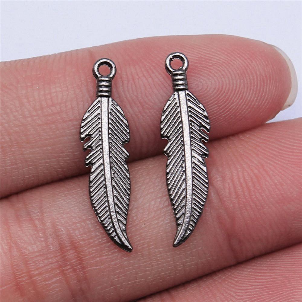 Feathers Leaf Nature Charm Antique Bronze Zinc Alloy Jewelry Making Supplies Bracelet Making Style Pendants
