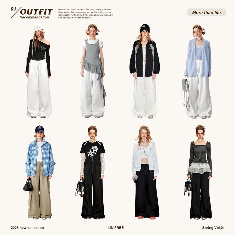 UNIFREE Women's Lightweight Quick-Dry High-Waist Wide-Leg Casual Pants