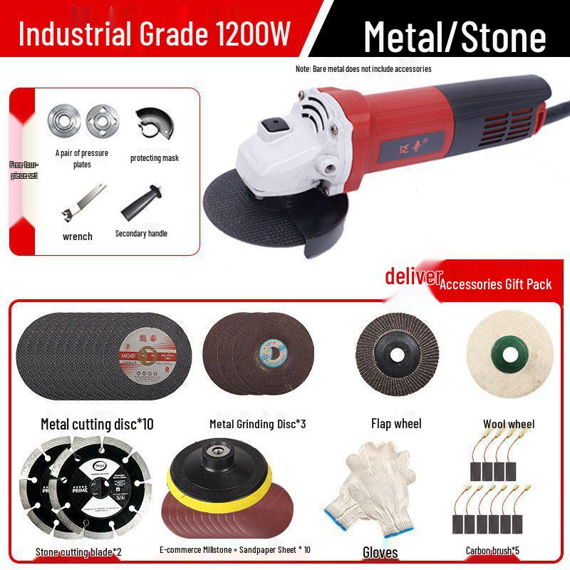 Multifunctional Electric Angle Grinder & Polisher: High-Power Handheld Grinding and Cutting Tool