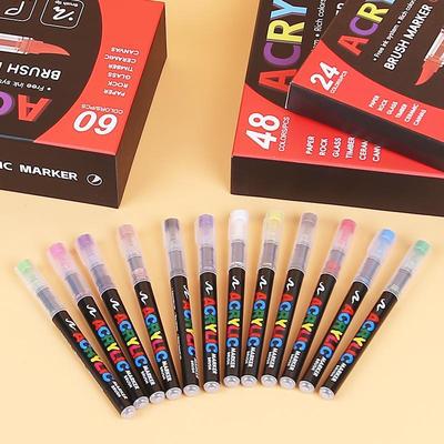 Acryl Pinselstifte Ungiftig Kräftige Farben Zum Zeichnen Basteln Auf Papier Glas Stein Leinwand