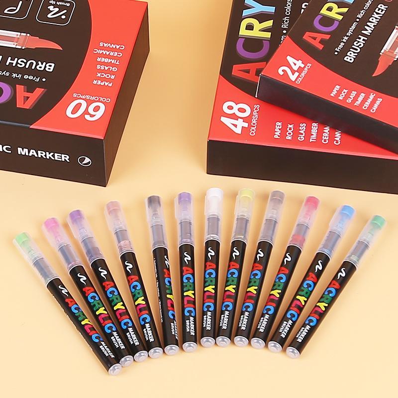 Acryl Pinselstifte Ungiftig Kräftige Farben Zum Zeichnen Basteln Auf Papier Glas Stein Leinwand