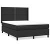 Box Spring Bed with Mattress Black 140 x 200 cm Faux Leather