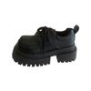 British Style Retro Lace-up Versatile Loafers Women's 2025 Spring and Autumn New Thick Heel Thick Sole Heightening Brown Small Leather Shoes