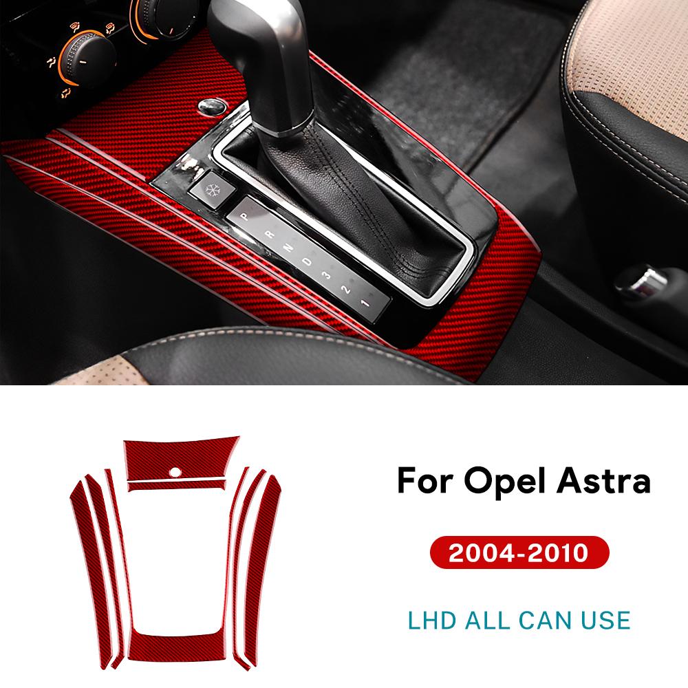 Real Soft Carbon Fiber Sticker For Vauxhall Opel Astra H MK5 2004 2005 2006 2007 2008 2009 2010 LHD RHD Car Gear Shift Panel Tri