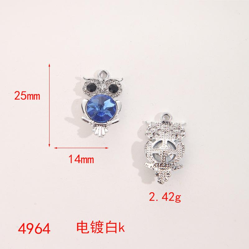 Cartoon Alloy Jewelry Dolphin Owl Cute Insect Crystal Necklace Earrings DIY Pendant Accessories