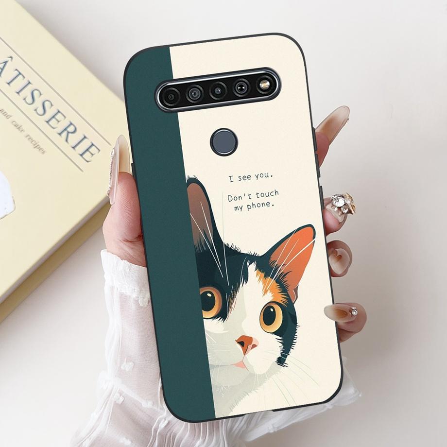 For LG K41s K51s K52 Q52 K61 Q61 K62 K22 2020 Phone Case Back Cover Soft Matte Silicone Slim Fundas Lovely Panda Rabbit Flower