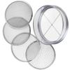 Stainless Steel Soil Sifter Set for Gardening 8 Inch Diameter with 4 Interchangeable Mesh Sizes 0.7/1/3/5mm