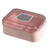 Soap Box Portable Drainable Plastic Soap Holder Container with Cover for Home Dorm Travel Pink