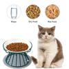 Ceramic Pet Bowl Cat Food Feeding Double Dish Stainless Steel Raised Stand Kitten Dog Water Feeder Durable Pet Accessories
