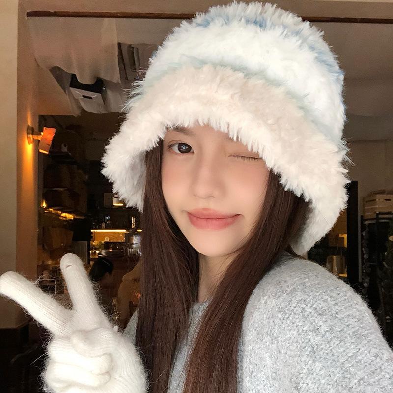 Women S Plush Earmuff Knit Hat Autumn Winter Warm Loose Fit Cold Hat