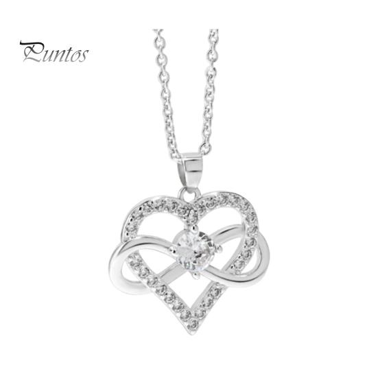 

Ожерелье с подвеской в виде сердца бесконечности для женщин, кубический цирконий, ожерелье с подвеской в виде сердца любви для девушки, сестры, дочери, матери серебряный