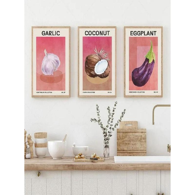 Vibrant Modern Wall Art Canvas Prints Pineapple Avocado Banana Lemon  Perfect for Living Room Bedroom Dining Room Decor