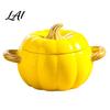 Handled Soup Bowl with Lid Pumpkin And Double Handle Microwave Safe Decorative Practical Kitchen Gift for Home Ceramic Bowl Heat Resistant Pot Stews