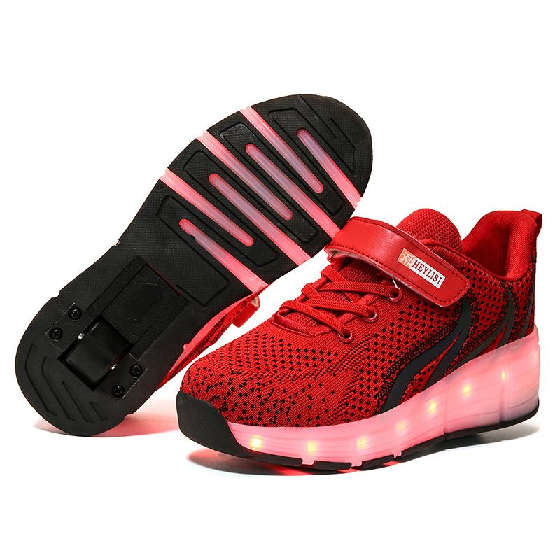

Children s Single Wheel Runaway Shoes Boys USB Charging Luminous Shoes Girls LED Lighting Wheel Shoes Student Pulley Shoes 39