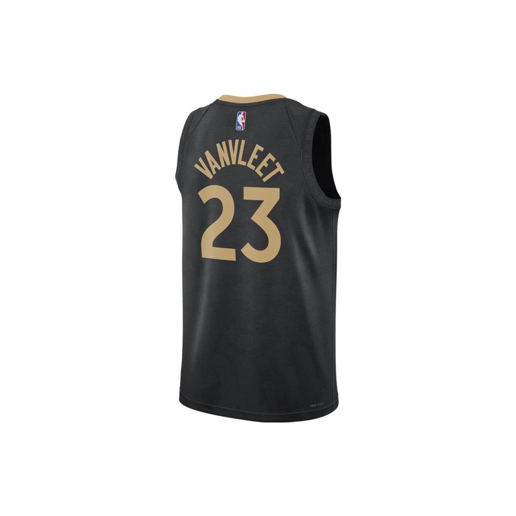 Nike NBA Quick-Dry Printed City Edition Jersey Tank, SW Fan Version, 2022-23 Season, Raptors, Vanvleet No. 23 Unisex Tops Black DO9611-010