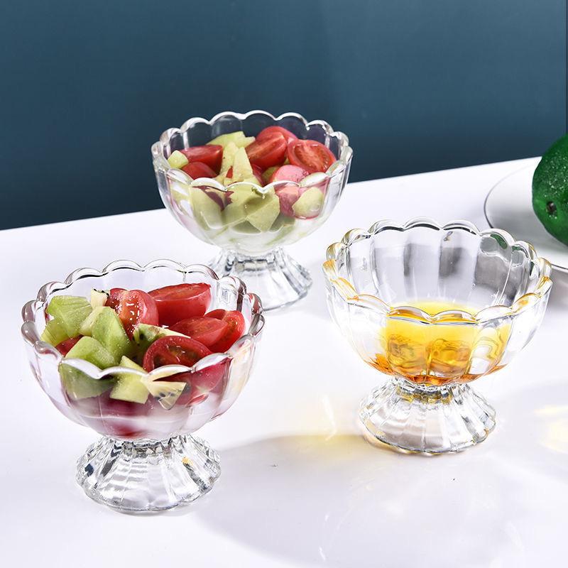 Cute Footed Tulip Glass Dessert Bowls/Cups - Perfect for Dessert, Sundae, Ice Cream, Fruit, Salad, Cocktail, Condiment, Trifle